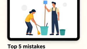 Иллюстрация современного интерьера квартиры с пылью и строительным мусором после проведения ремонтных работ